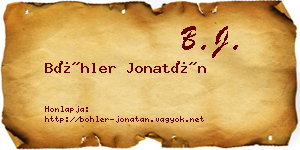 Böhler Jonatán névjegykártya